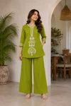 Ff Ak Pure Dhabu Cotton Handwork Co Ord Set